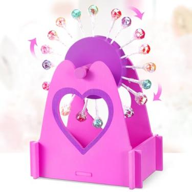 Imagem de CPEGHDVM Decoração De Madeira Para O Dia Das Mães, 24 Furos, Roda Gigante, Suporte Pirulitos, Exibição Pirulitos Presente, Chá Bebê, Casamento, Aniversário, Festa, Casa, Rosa