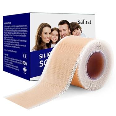 Imagem de Safirst Fita De Silicone Para Cicatrizes, Rolo 4,6 Cm X 198 Cm, 2 M, Tratamento Remoção, Folhas Grau Médico Cicatrizes Cirúrgicas, Tira Reutilizável Abdominoplastia, Incisão, Queloide, Cesárea, Quei
