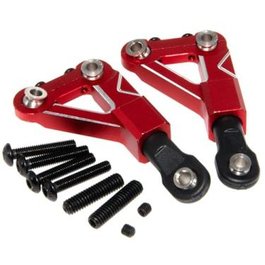 Imagem de Braço de suspensão superior frontal 10533 compatível com 1/10 Traxxas 4-Tec Upgrade Drift Ford Mustang Substituir peça de liga de alumínio para carro RC (vermelho)