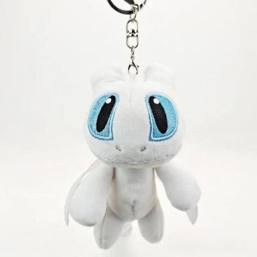 Imagem de Chaveiro De Pelúcia De Metal Dragão Voador Preto Branco Pingente De Bo