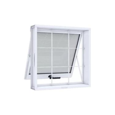 Imagem de Janela Maxim- Ar Em Aço Com Grade Quadriculada 60x60 R120- Evidence - Branco - Branco
