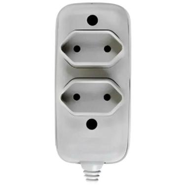 Imagem de Tomada Barra Dupla Bipolar Ilumi 1632 10A 250V Cinza Instalação Reside