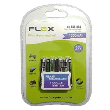 Imagem de Pilha Recarregável Flex Aaa Palito 1300mAh com 4 Unidades Nimh 1.2v no Blister FX-AAA13B4