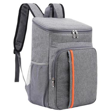 Imagem de Mochila Térmica Cooler 18L com Isolamento, Alças Acolchoadas e 5 Compartimentos – Ideal para Viagens, Piqueniques, Trabalho e Lazer - Cinza