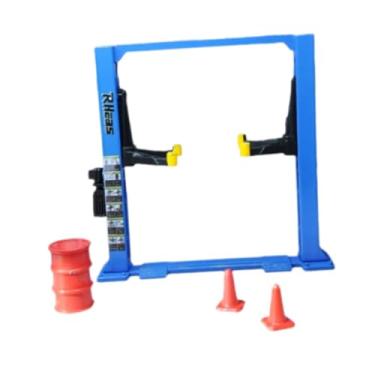 Imagem de Almencla 1/64 Diorama Garage Stuff Miniatura 4 Peças/Conjunto Modelo de Arquitetura Cones de Trânsito Tambor de Óleo Guindaste de Pórtico Kit de Ferramentas de, Elevação de Cor Azul