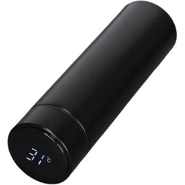Imagem de Garrafa Térmica 500ml Aço Inox 304 Preto Termômetro Digital Led Touch Exibição de Temperatura Tampa à Prova de Vazamento