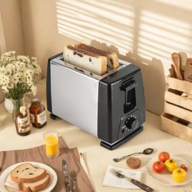 Imagem de Torradeira de pão, 2 Slots, 700W, Timer Ajustável, Antiaderente e Fácil de Limpar, Prática e Durável para Café da Manhã Perfeito (110V)