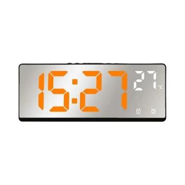 Imagem de Despertador Digital LED Controlado Por Voz Brilho Ajustável Dual 1224 
