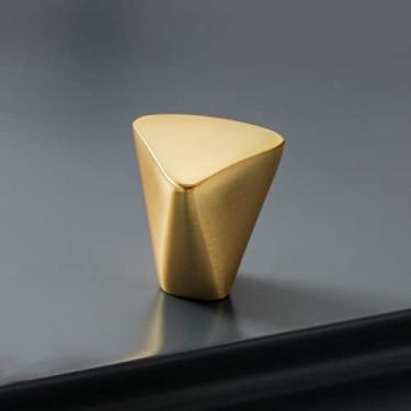 Imagem de Myxekllo Puxador de armário dourado 8 peças botão triângulo dourado, puxadores de gaveta de cômoda de armário de latão puxadores de armário de cozinha puxadores de gaveta pequenos