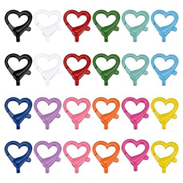 Imagem de PH PandaHall 24 Peças Fechos De Garra Lagosta Em Formato Coração, 12 Cores, Clipe Pressão Giratório, Fivela Mola Com Gatilho Colorido E Argola D, Chaveiro Para Chaveiros, Bolsas, Artesanato, 1 X 0,8