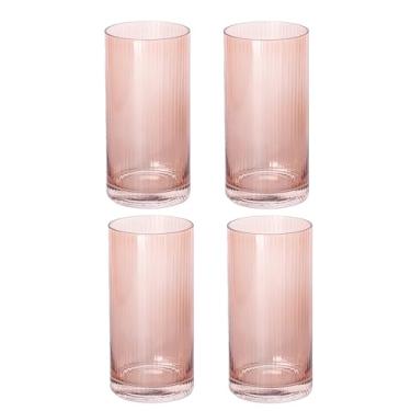 Imagem de Mary Square Copo alto de vidro canelado durável de 590 ml com borda transparente copo de bebida para coquetel de vinho, acessório de carrinho de bar, utensílios de bebida para uso diário e festa,