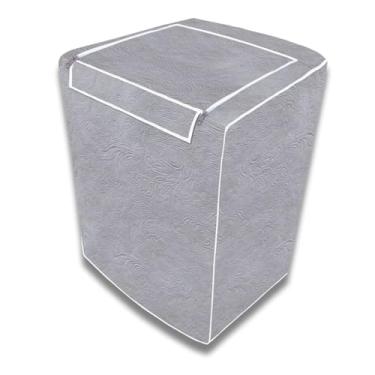 Imagem de Capa Para Maquina de Lavar e Secar Roupa PVC com Zíper Impermeável 6Kg a 16Kg - Compatível com Brastemp, Consul, Electrolux, Colomarq, Dako, Mabe, GE, Continental (Cinza, M)