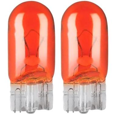 Imagem de 2 Lâmpada Halógena Pingo T10 Iluminação Laranja Âmbar W5w 12v - Luxus