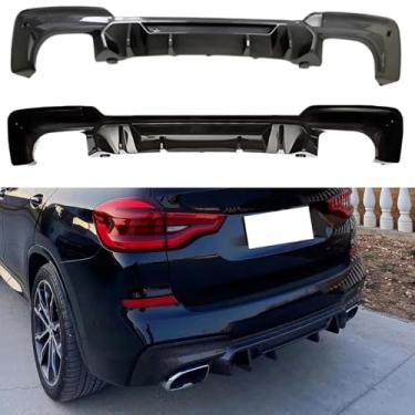 Imagem de Capa de para-choque traseiro compatível com X3 G01 G08 2018-2021 Kit de carroceria protetor traseiro acessórios para carro (aparência de fibra de carbono)