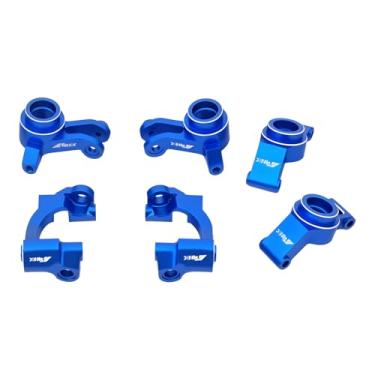 Imagem de NMNRC Alum Steering Knuckle Caster Block Front Rear C Hub Carrier Stub Axle for 1/16 Mini Maxx Mini XRT Upgrades Part Blue