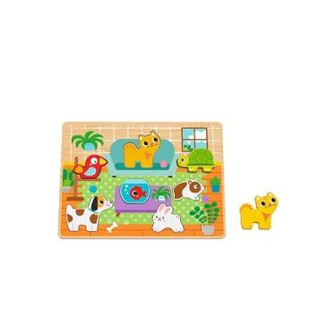 Imagem de Hi Pando Brinquedo Educativo Madeira Encaixe Animais