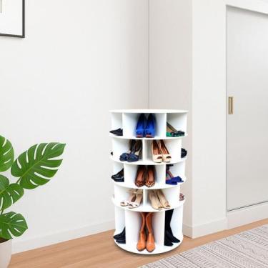 Imagem de Sapateira Giratória Com Divisória Para Botas 1.25m Branca - Multidecor