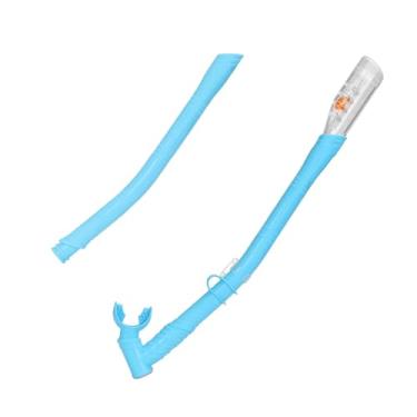 Imagem de Vaveren Snorkel seco com comprimento ajustável, snorkel profissional leve para natação, tubo de respiração estendido para adultos, mergulho com ao ar livre, Azul