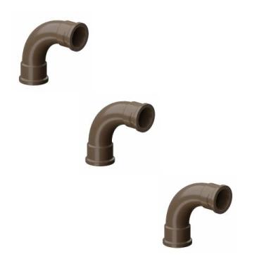 Imagem de Kit - 3 Curvas Longas PVC Marrom Soldáveis de 50mm 90º Tigre