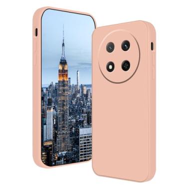 Imagem de Anlalish Capa protetora ultrafina de silicone compatível com Honor Magic 7 Lite, antiarranhões e à prova de choque para Honor Magic 7 Lite (rosa)