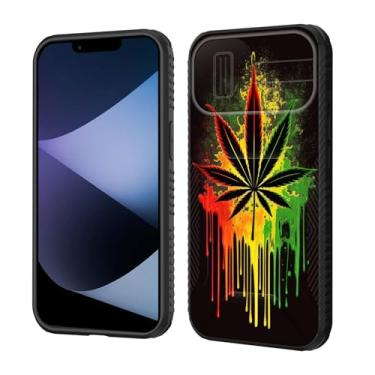Imagem de wiaekosef Capa para iPhone 16e Capa de lente de câmera deslizante embutida, proteção resistente à prova de choque, capa de camada dupla para iPhone 16e 6,1 polegadas 2025, folha de maconha