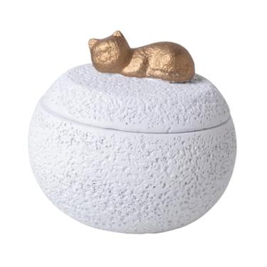 Imagem de ＡＷＨＡＯ Caixa de cinzas memorial para urna funerária, recipiente compacto e resistente à umidade, urna de cremação para lembranças, Branco