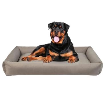 Imagem de Cama Para Cachorro Grande Colchão Com Base Impermeável Tam XG Frio Quentinho Fofo (CAMA CINZA)