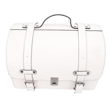 Imagem de Generic Bolsa de Rack Traseira Motocicleta, Impermeável Saco de Cauda de Motocicleta 18L de Couro de Grande Capacidade para Scooter de (Branco)