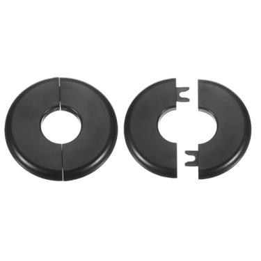 Imagem de HARFINGTON 2 peças flange dividida na parede 26,5 mm/1" placas de cobertura de encanamento autoadesivas plástico ABS placa de escudo redondo design de fivela para tubo de água banheiro decoração de