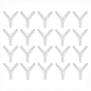 Imagem de NACX Encaixe de farpa de mangueira de plástico de 3/40.6 cm, encaixe farpado igual em forma de Y, adaptador de junta reparadora de emenda farpada, encaixe de união, 3 vias, 20 peças