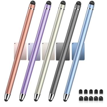 Imagem de Caneta Stylus para tela sensível ao toque, pacote com 5 canetas Stylus Stylus de alta sensibilidade e precisão para iPad, iPhone, Android, smartphone, Microsoft, tablets, compatível com todas as telas