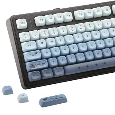 Imagem de Gradient Blue PBT Keycap Set - Smart Cube Theme Key Cap | 5-Side Dye-Sublimation, 134 Keys keycaps for 60%/75%/100% Keyboards | Cherry MX/Gateron Compatible
