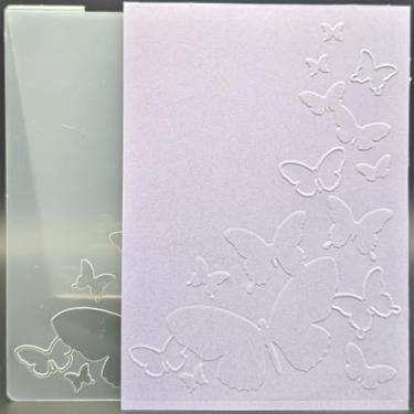 Imagem de Pasta de plástico em relevo, tamanho A6, borboletas, padrão dançante, artesanato, impressões texturizadas de plástico para fazer cartões, scrapbooking