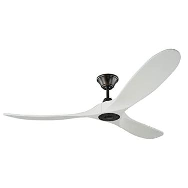 Imagem de Ventilador de teto e controle remoto manual Monte Carlo 3MAVR52AGPW Maverick II Energy Star de 52" e controle remoto manual, 3 lâminas de madeira Balsa, caixa de estanho envelhecido com lâminas brancas foscas.
