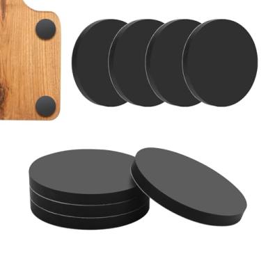 Imagem de Beautyflier 8 peças de pés antiderrapantes de silicone para tábua de corte, pés de tábua de corte antiderrapante, prevenção de lesões de corte na cozinha, pés para segurança na cozinha (preto, redondo