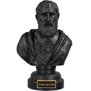 Imagem de Estátua Busto Zenão de Cítio - Filósofo Estoicismo (Cor Aurum Noctis)