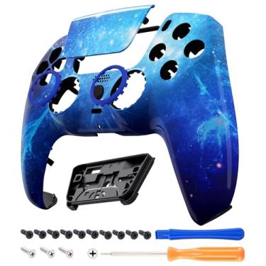 Imagem de eXtremeRate Touchpad Frontal Luna Redesenhado Compatível Com Controle Ps5 Bdm-010 020 Bdm-030 040 050, Placa De Substituição Blue Nebula, Capa Personalizada Para