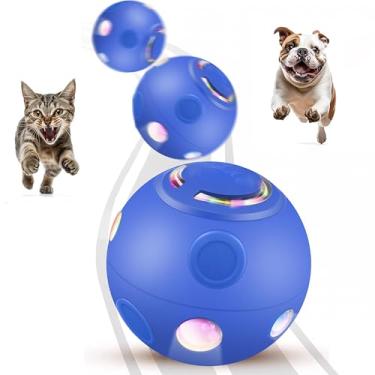 Imagem de jujingcw Brinquedo Interativo Inteligente Para Animais De Estimação, Bola Móvel Em Formato Planeta Cães Com Luzes Led, Quicando Automaticamente, Recarregável Via Usb, Movimento Automático E Gatos Me