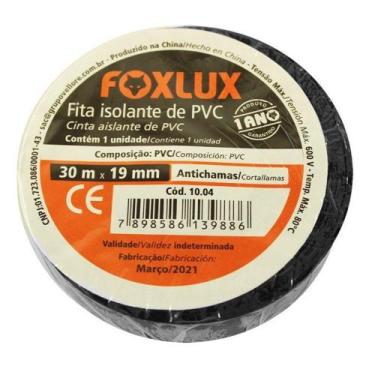 Imagem de Fita Isolante 30m X 19mm Preta Fox Lux - FOXLUX