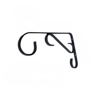 Imagem de Suporte Rústico de ferro para pendurar vasos de plantas na parede mão francesa(Preto 30x15cm)