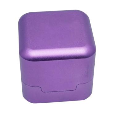 Imagem de Generic Suporte para giz de sinuca, recipiente resistente de liga de alumínio, caixa prática para armazenamento de giz de sinuca, Roxo