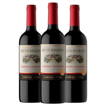 Imagem de Kit 3 Garrafas Vinho Tinto Concha y Toro Reservado Cabernet Sauvignon 750ml