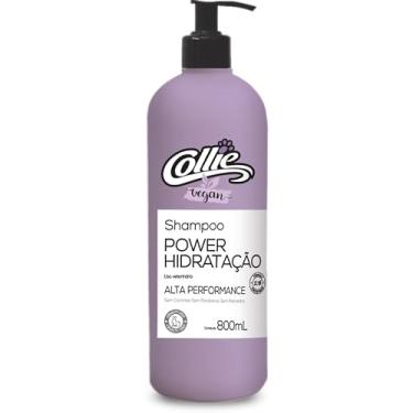 Imagem de Collie Vegan, Shampoo de pelos para cães e gatos, Linha Profissional, Power Hidratação, 800ml, Roxo - FL