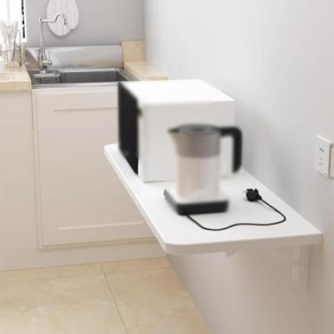 Imagem de Mesa De Parede Dobrável Lavanderia Mesa Dobrável Cozinha Montada Na Parede Restaurante Casa Bar Mesa De Trabalho Para Cozinha Lavanderia Banheiro Quarto, One Color, 15.7 * 11.8in