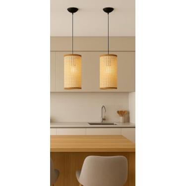 Imagem de Dmob Pendente Luminária De Teto Kit Com 2 (Palha C/Marrom)