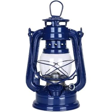 Imagem de Lâmpada De óleo De Querosene Retrô De Emergência Lanterna De Furacão Vintage Lanterna Suspensa De Metal Antigo Lâmpada De Querosene De Furacão Lâmpada De Querosene D, Dark Blue