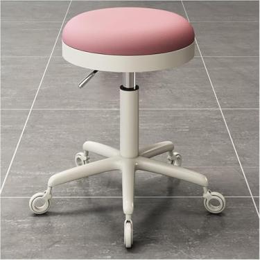 Imagem de Bancos De Rolamento Bancos Giratórios Cadeira De Salão De Beleza Ajustável Banqueta De Desenho Banqueta De Trabalho Banqueta De Massagem Spa Tatuagem Fotografia Banqueta, Pink, One Size