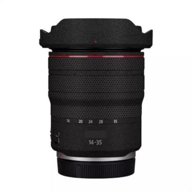 Imagem de Adesivo de lente de câmera RF 14-35 4 para Canon RF 14-35 mm F4 Macro Coat Wraps película protetora vinil decalque skin (preto fosco)