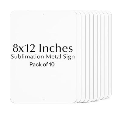 Imagem de Placas de placa de metal de sublimação – placas de alumínio branco de 20 x 30 cm para prensa térmica, 0,1 cm de espessura com furos pré-perfurados, painéis de sublimação resistentes à ferrugem para