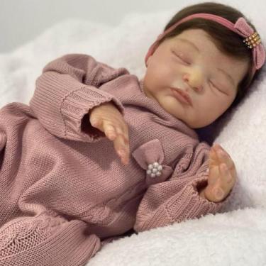 Imagem de Bebê Reborn Laura Dormindo Realista Premium. Luxo, Técnica Avançada, U